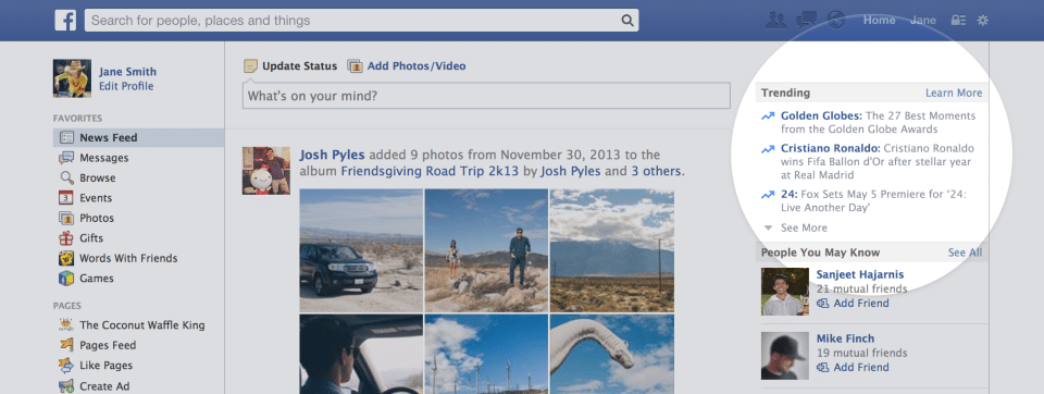 facebook trending topics