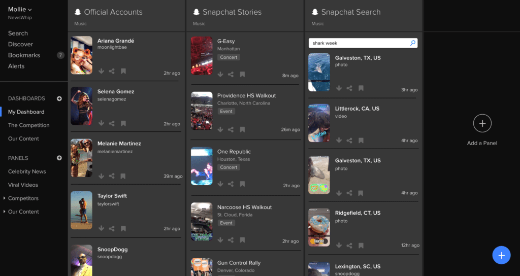 SnapChat NewsWhip Partnership