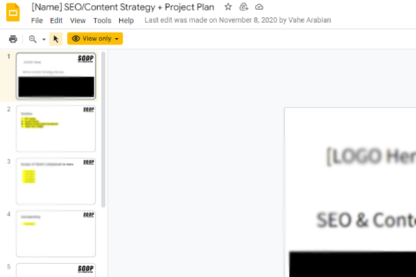 SEO/Content Strategy + Project Plan
