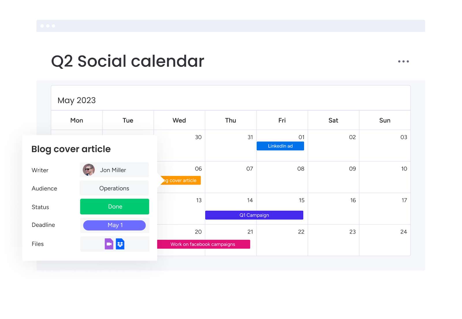 social calendar