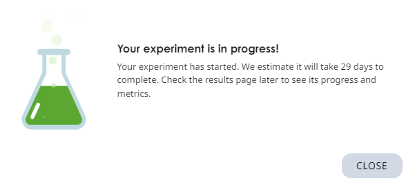 Start experiment
