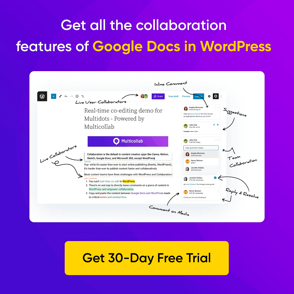 Get all the collaboration features of Google Docs in WordPress