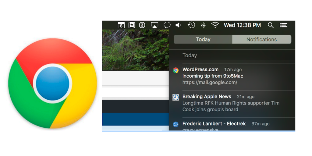 How the Apple push notification service appears on Mac.