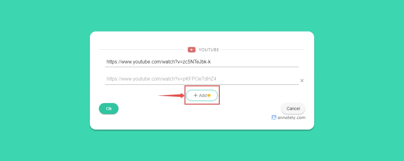Pinili namin ang opsyon sa YouTube. Para sa mga premium na user, pinapayagan ka rin ng Taption na mag-transcribe ng maraming video nang sabay-sabay.
