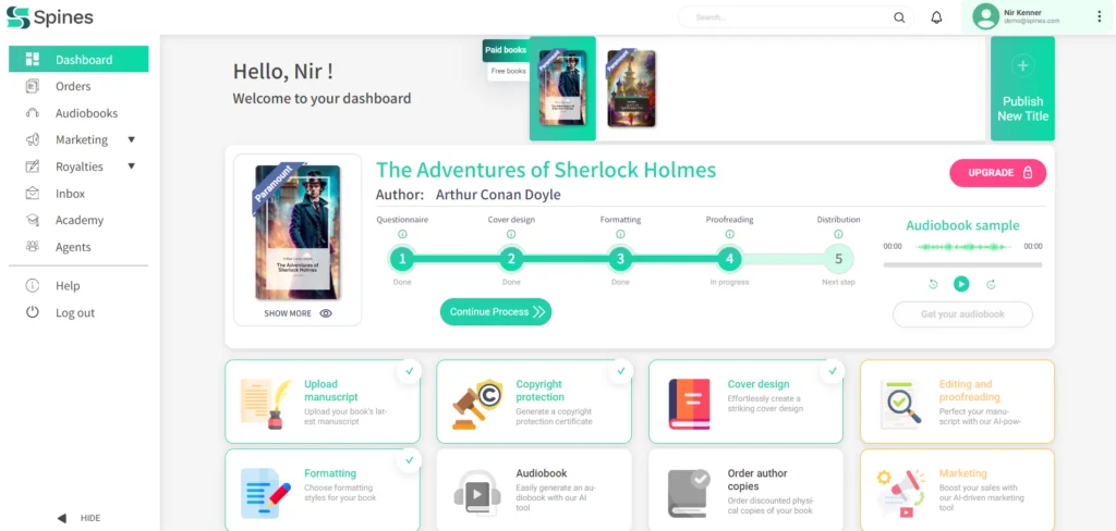 Spines dashboard